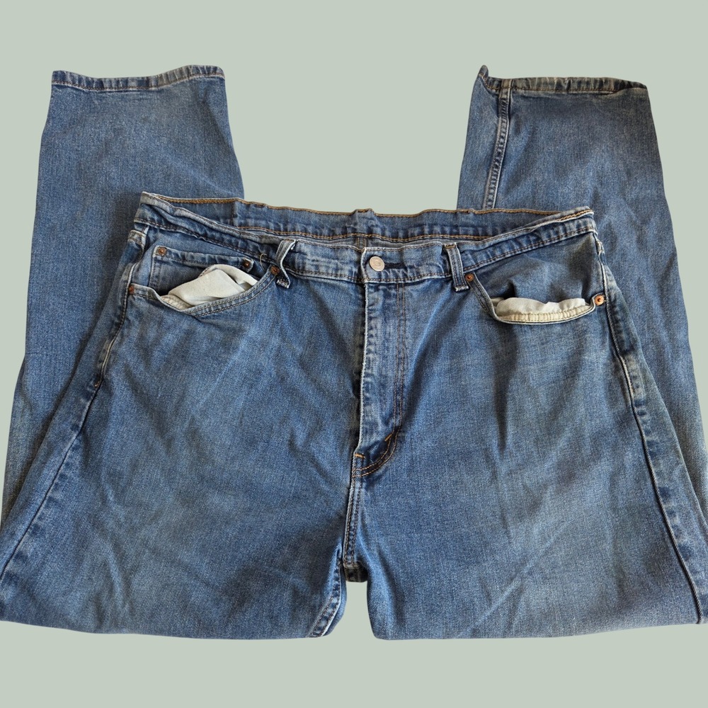Levis Mens 505 Straight‎ Leg Denim Jeans Blue Medium Wash W40 L30 516-0217